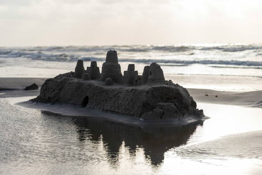 Sand castle on Port Aransas beach