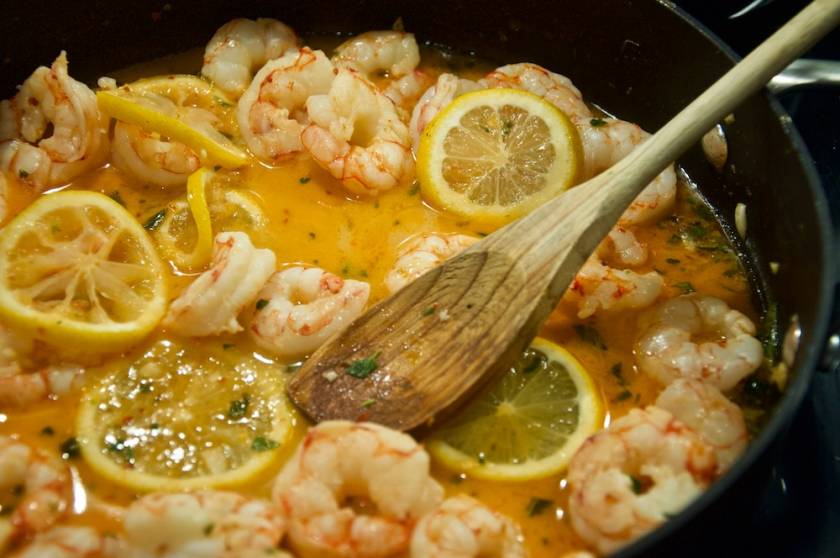 Seafood dish in a port a restaurant